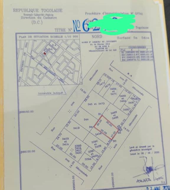 Terrain 1 lot en vente à Vakpossito – 38 millions FCFA