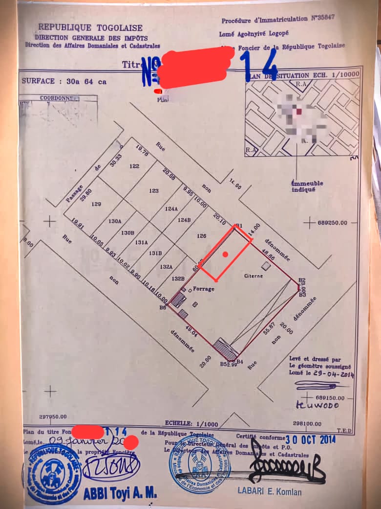 Terrain de 300 m² en vente à Agoè Logopé – 15.000.000 FCFA
