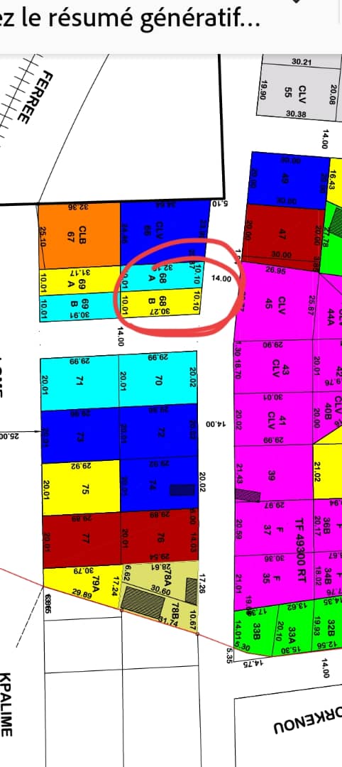 Terrain à vendre à Aképé – 25000000 FCFA