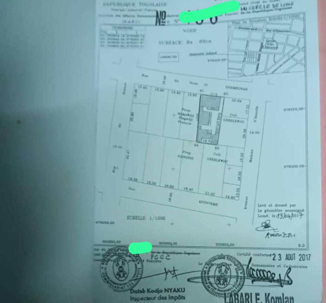 Terrain de 1 lot et demi en vente à Dékon – 750 millions FCFA