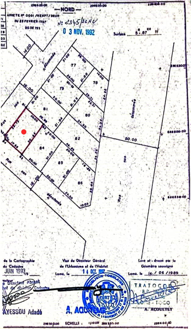 Terrain 1 lot en vente à Anomé – 50 millions FCFA