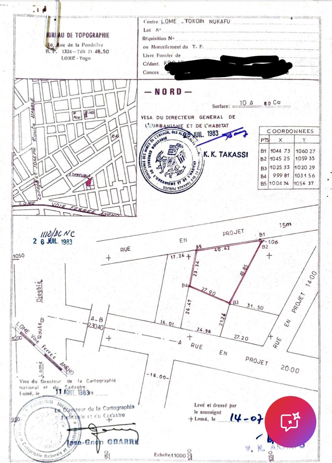 Terrain de 1080 m² en vente à Nukafu – 100 millions FCFA