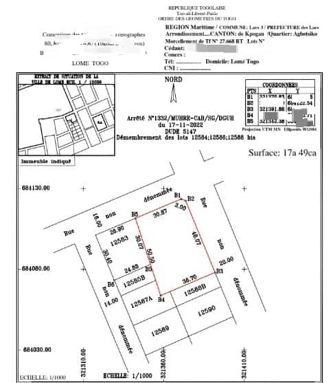 Terrain de 1800 m² en vente à Kpogan Agbétiko – 26 millions FCFA le lot