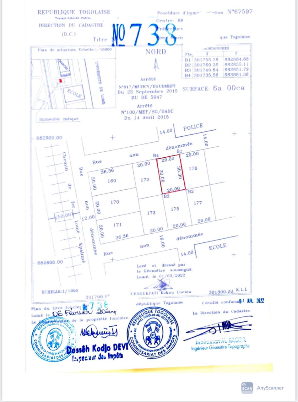 Terrain à vendre à Klikamé – 52 Millions FCFA