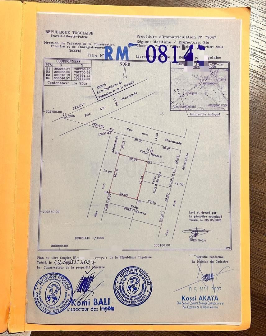 2 LOTS CLÔTURÉS À VENDRE À ADÉTIKOPÉ – CARREFOUR WEEL CITY – 500M DU GOUDRON – TITRE FONCIER – 30 MILLIONS LE TOUT