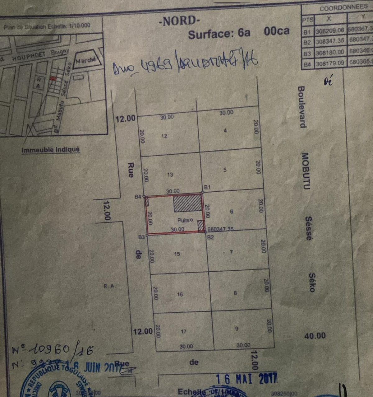Terrain de 600 m² en vente à Akodesséwa – 55 millions FCFA