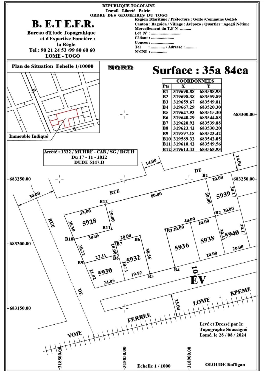 Terrain à vendre à Avepozo – 30 Millions FCFA