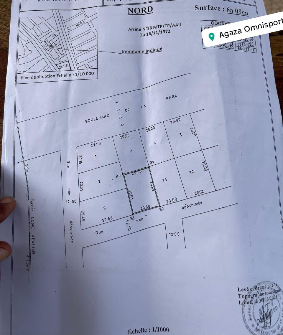 À VENDRE – OPPORTUNITÉ RARE À GBOSSIMÉ – 25.000.000 F CFA