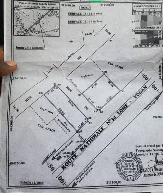 4 LOTS STRATÉGIQUES À VENDRE À AVETA – EN BORDURE DU GOUDRON – AVANT LE PÉAGE – 25 MILLIONS/LOT – TAMPON OTR