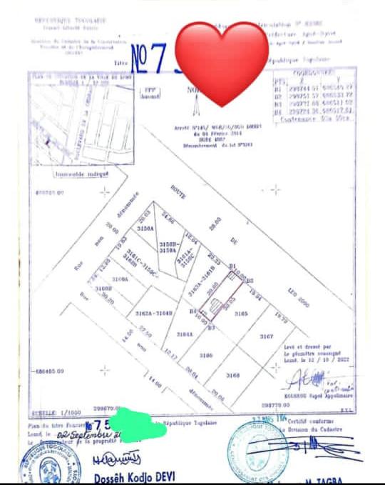 Terrain demi lot en vente en bord du goudron à Avedji Adroukpapé – 65 millions FCFA