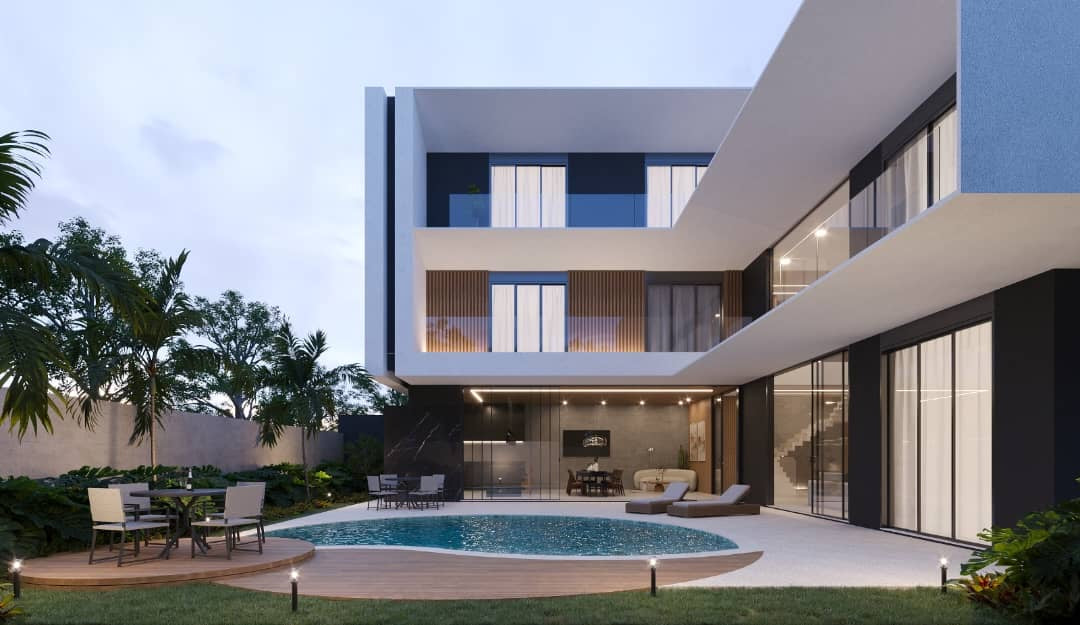 VILLA TRIPLEX AVEC PISCINE & ASCENSEUR À VENDRE À FOREVER – 600 m² | TITRE FONCIER