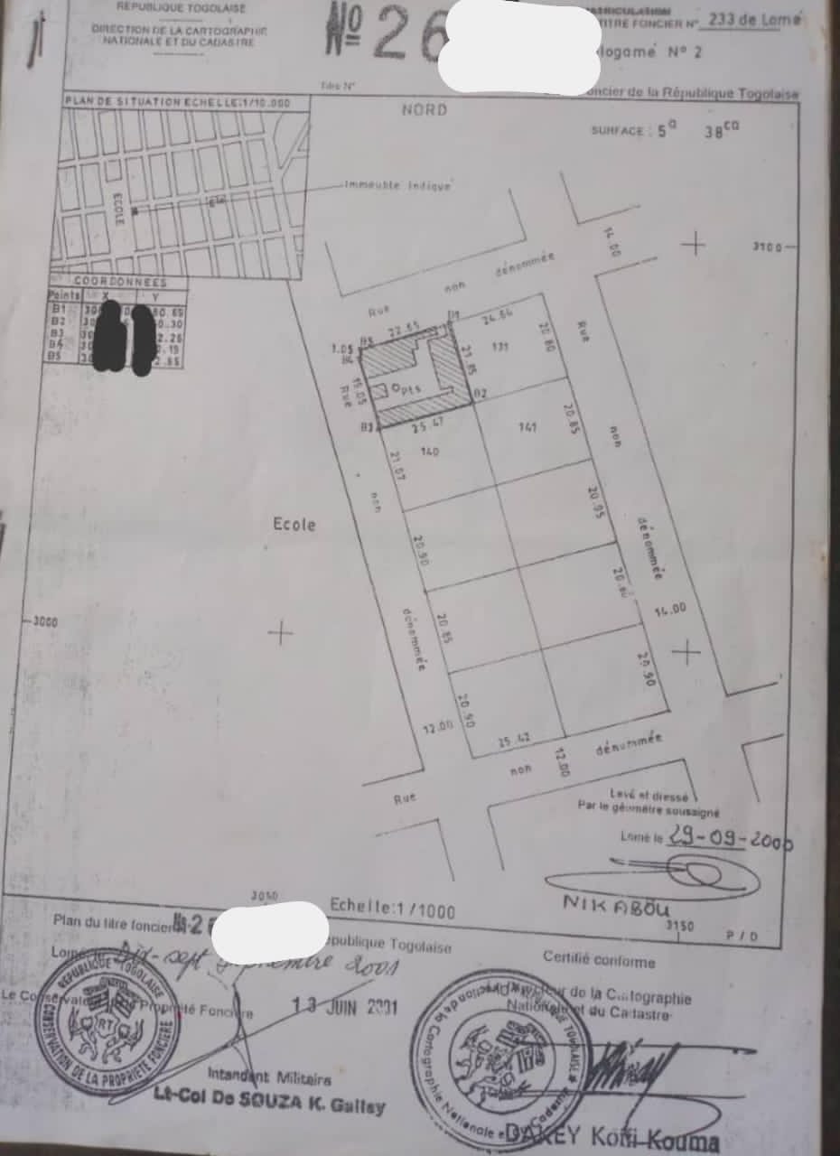 Terrain à vendre à Ablogamé – 60 Millions FCFA