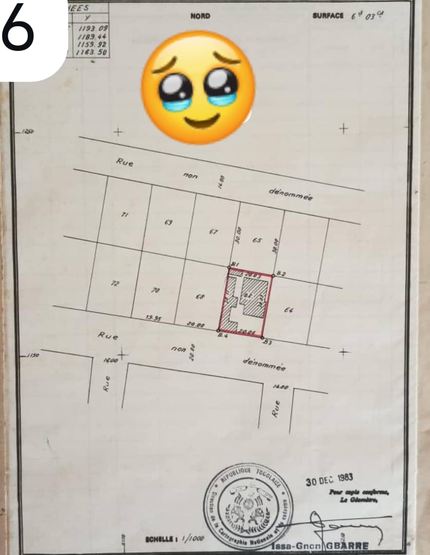 Terrain 1 lot avec constructions à raser en vente à Nukafu – 60 millions FCFA