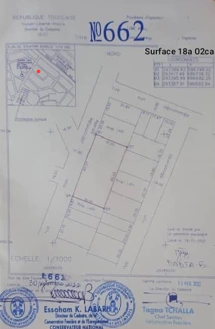 06 LOTS COLLÉS CLÔTURÉS À ADIDOGOMÈ ATIGANGOMÈ – 35 MILLIONS L’UNITÉ – EN BORDURE DE VOIE DE 30M À 500M DU GOUDRON