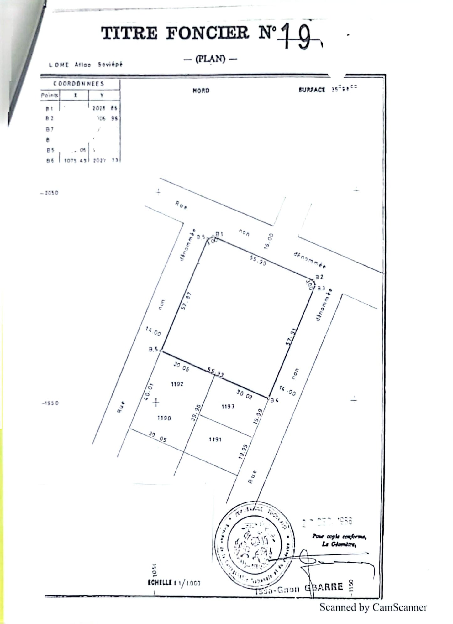 Terrain de 6 lots en vente en bordure de 3 voies à Adidogomé Avenou – 70 millions FCFA