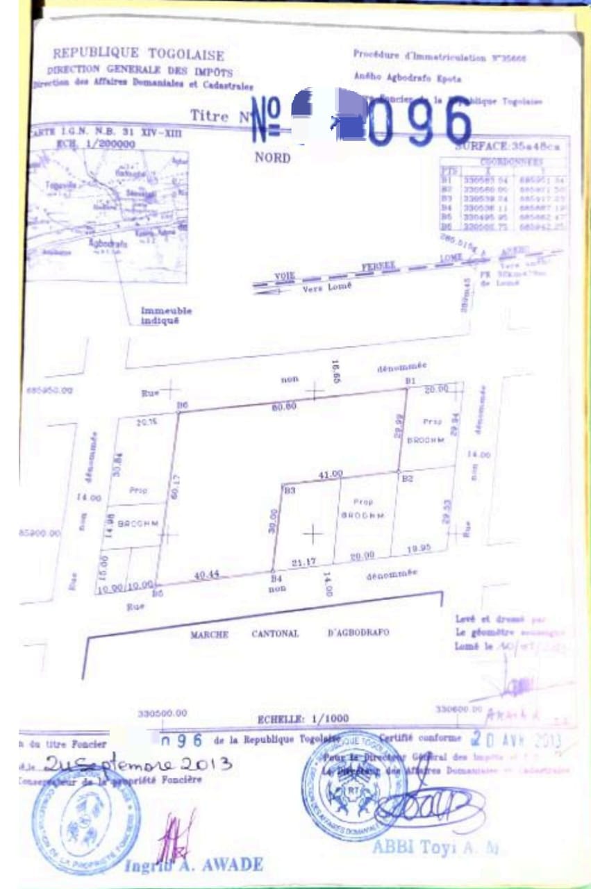 Terrain en vente à Agbodrafo côté Plage – 14 millions FCFA le lot