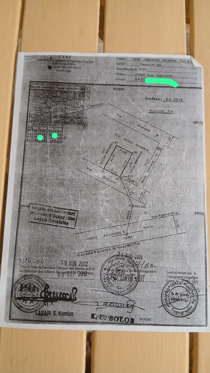 Terrain de 600 m² en vente à Agoè Télessou – 40 millions FCFA