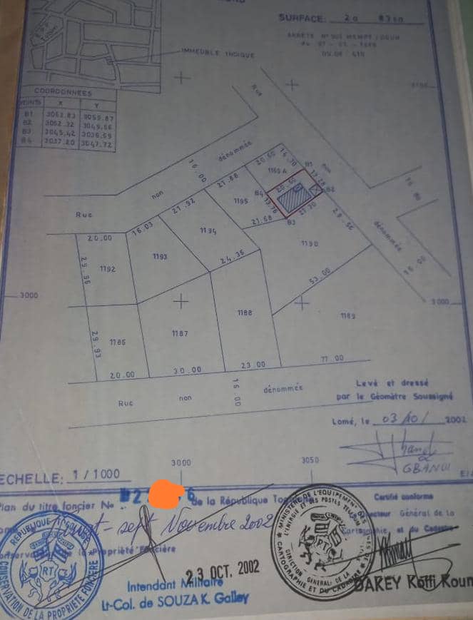 Terrain de 300 m² en vente à Totsi - 25 millions FCFA