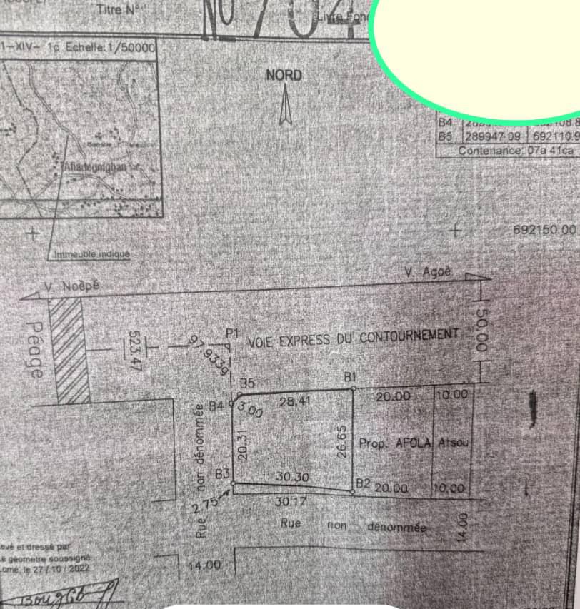 Terrain de 600 m² en vente en bordure du goudron à Afiadenyigban – 35 millions FCFA