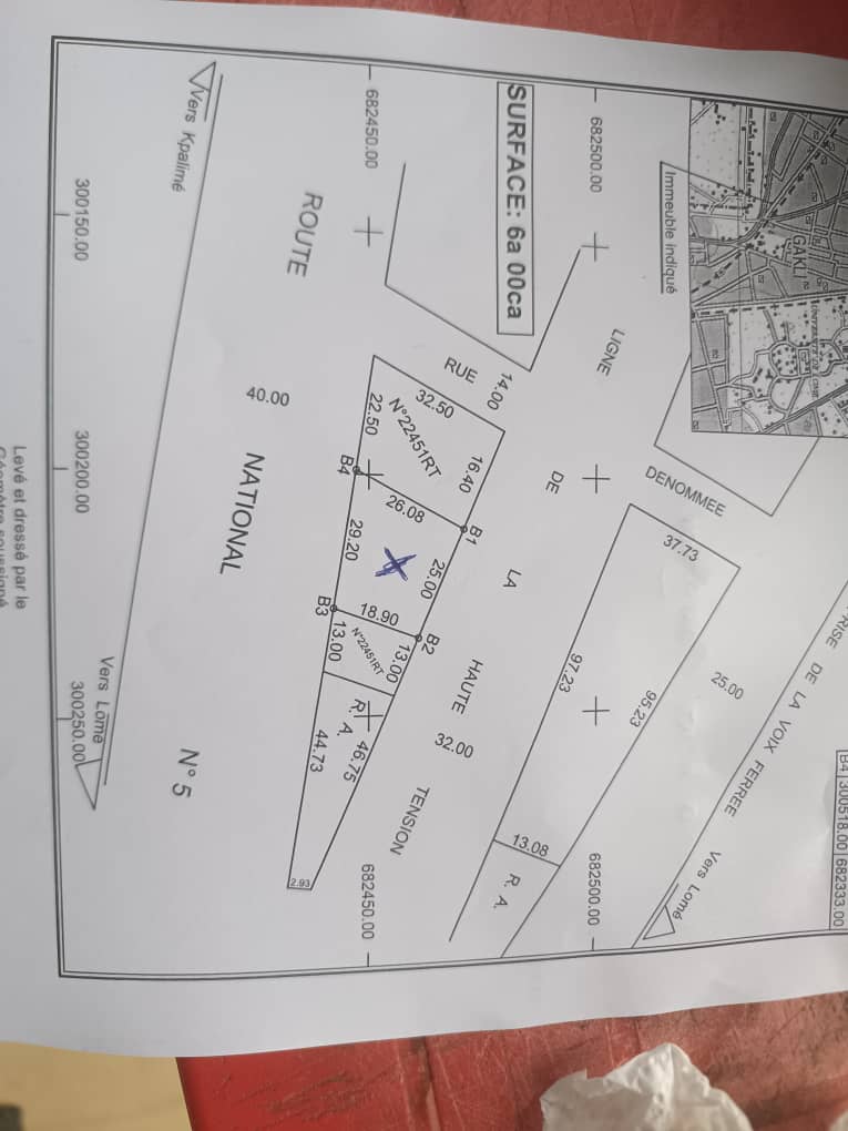 Terrain d'un lot en vente proche du goudron à Adidogomé Adinamoto – 115 millions FCFA