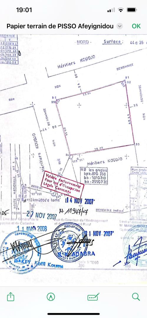 Terrain de 7 lots en vente à Agoe Dikame – 12 millions FCFA le lot