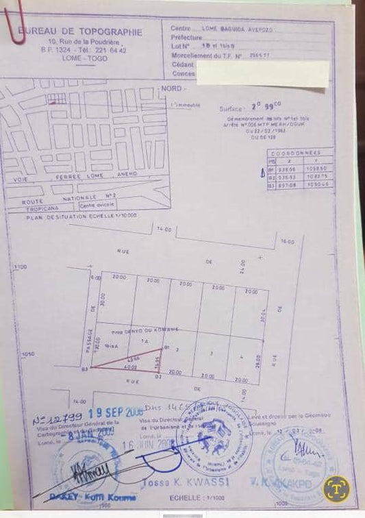 Terrain à vendre à Avepozo – 15000000 FCFA