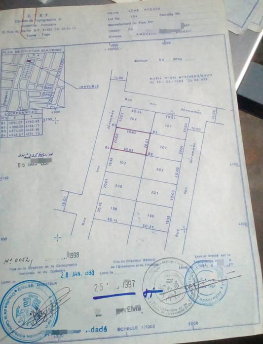 Terrain 1 lot en vente à Attiégou – 45 millions FCFA