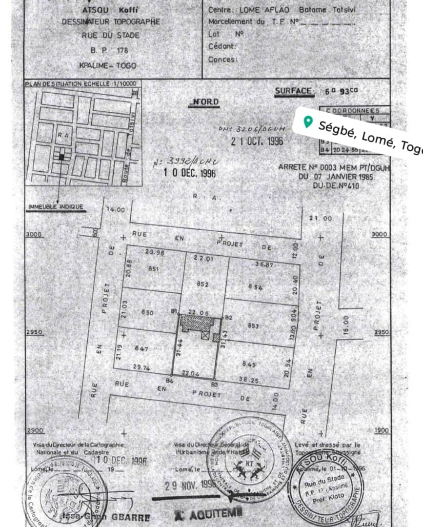 Terrain à vendre à Totsi – 60 Millions FCFA