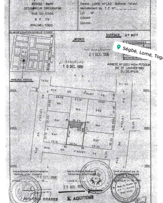 Terrain à vendre à Totsi – 60 Millions FCFA