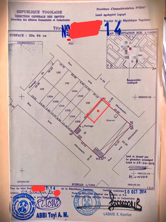 Terrain de 300 m² en vente à Agoè Logopé – 15.000.000 FCFA
