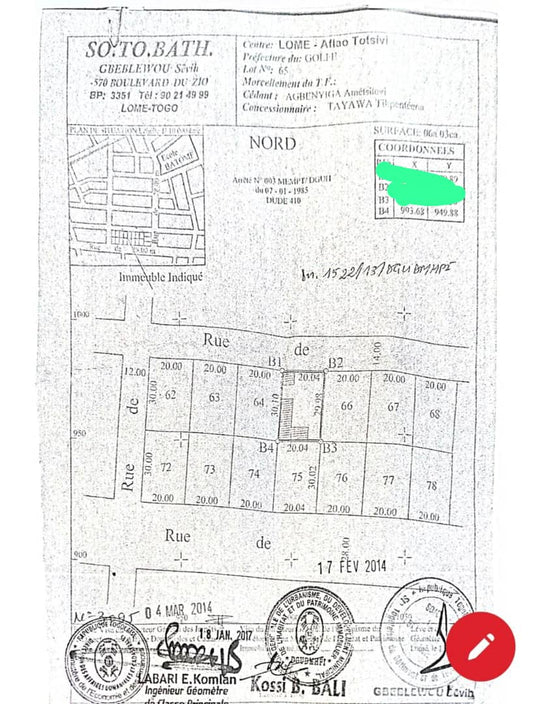 Terrain avec construction 2 chambres en vente à Djidjolé – 75 millions FCFA