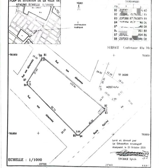 Terrain de 4947 m² en vente à Kpalime (Zomayi) – 130 millions FCFA