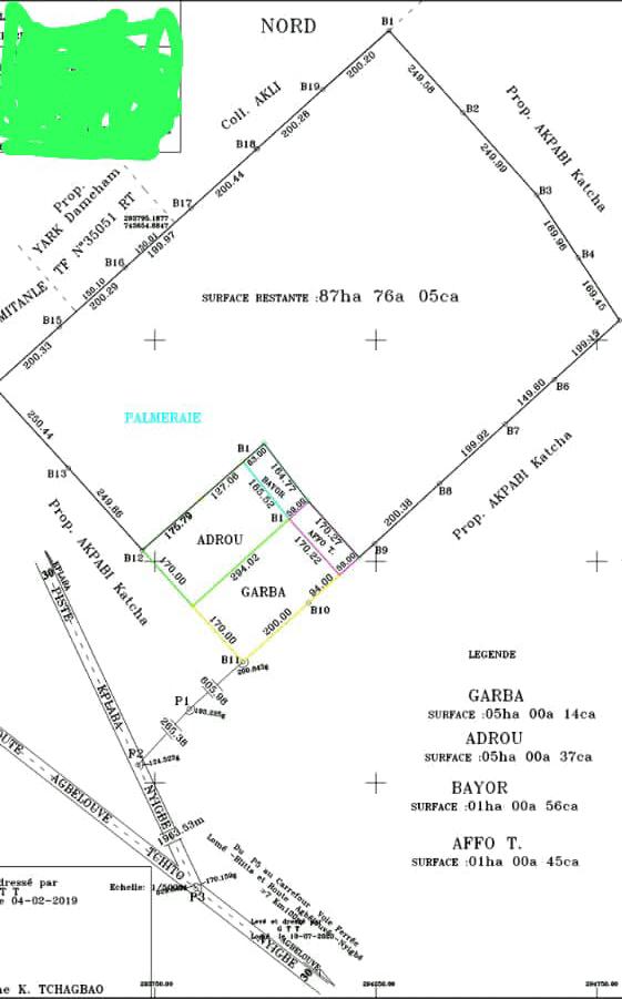Terrain de 870 000 m² en vente à Agbelouve – 5 millions FCFA l'hectare