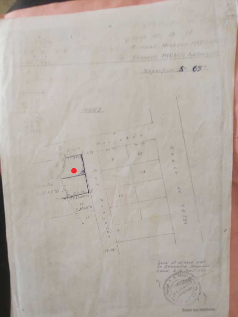 Terrain en angle de rue en vente à Djidjolé – 42 millions FCFA