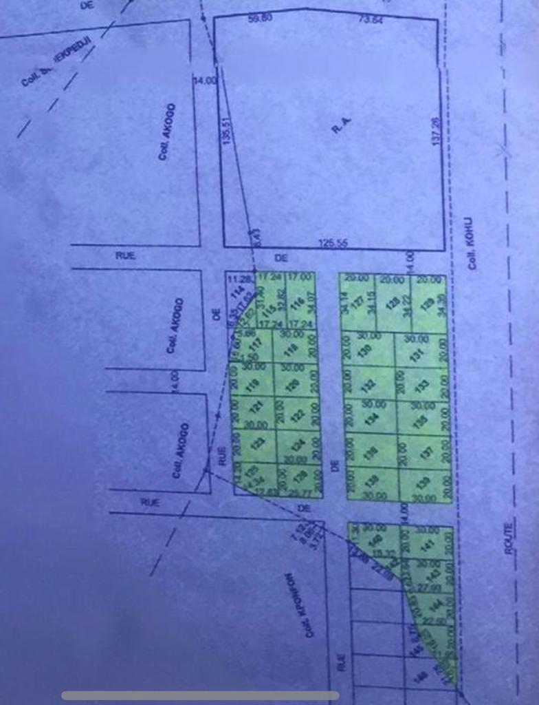 Terrain de 600 m² en vente à Noepé – 10 millions FCFA le lot