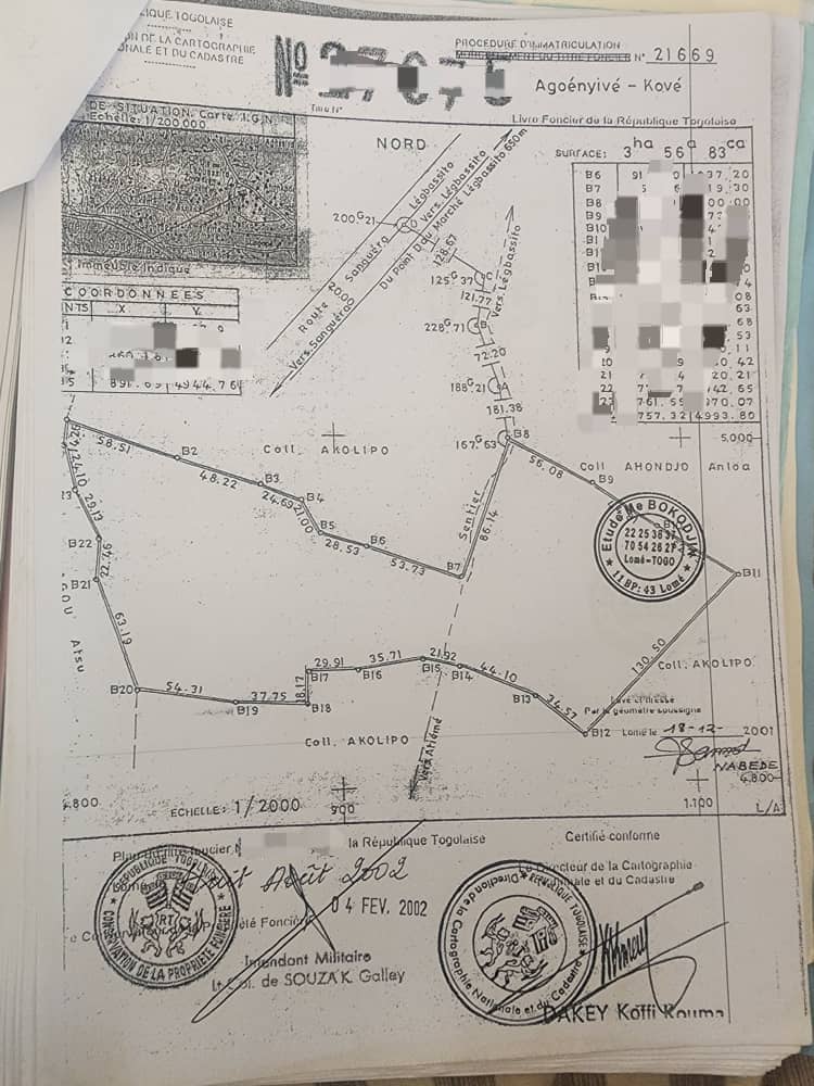 Terrain de 3 lots en vente à Agoè Legbassito – 30 millions FCFA