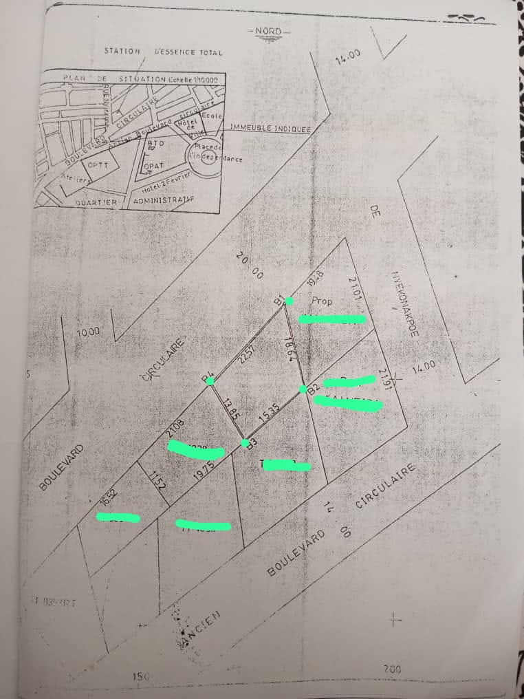 Terrain en vente de 271 m² au bord du boulevard circulaire à Nyekonakpoè – 180 millions FCFA
