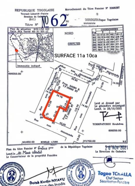 Terrain à vendre à Adétikopé – 25 Millions FCFA