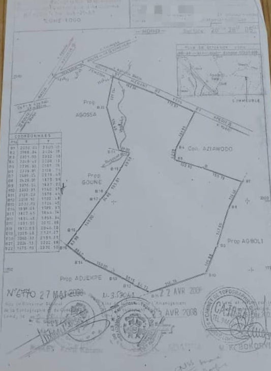Terrain de 28 hectares en vente à Badja – 3 millions FCFA l'hectare