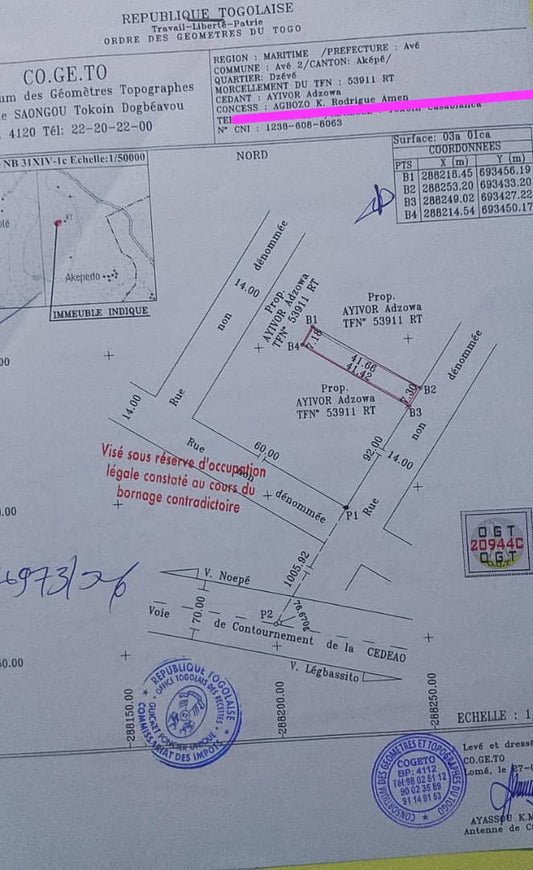 Terrain d'un demi lot en vente à Aképédo – 6 millions FCFA