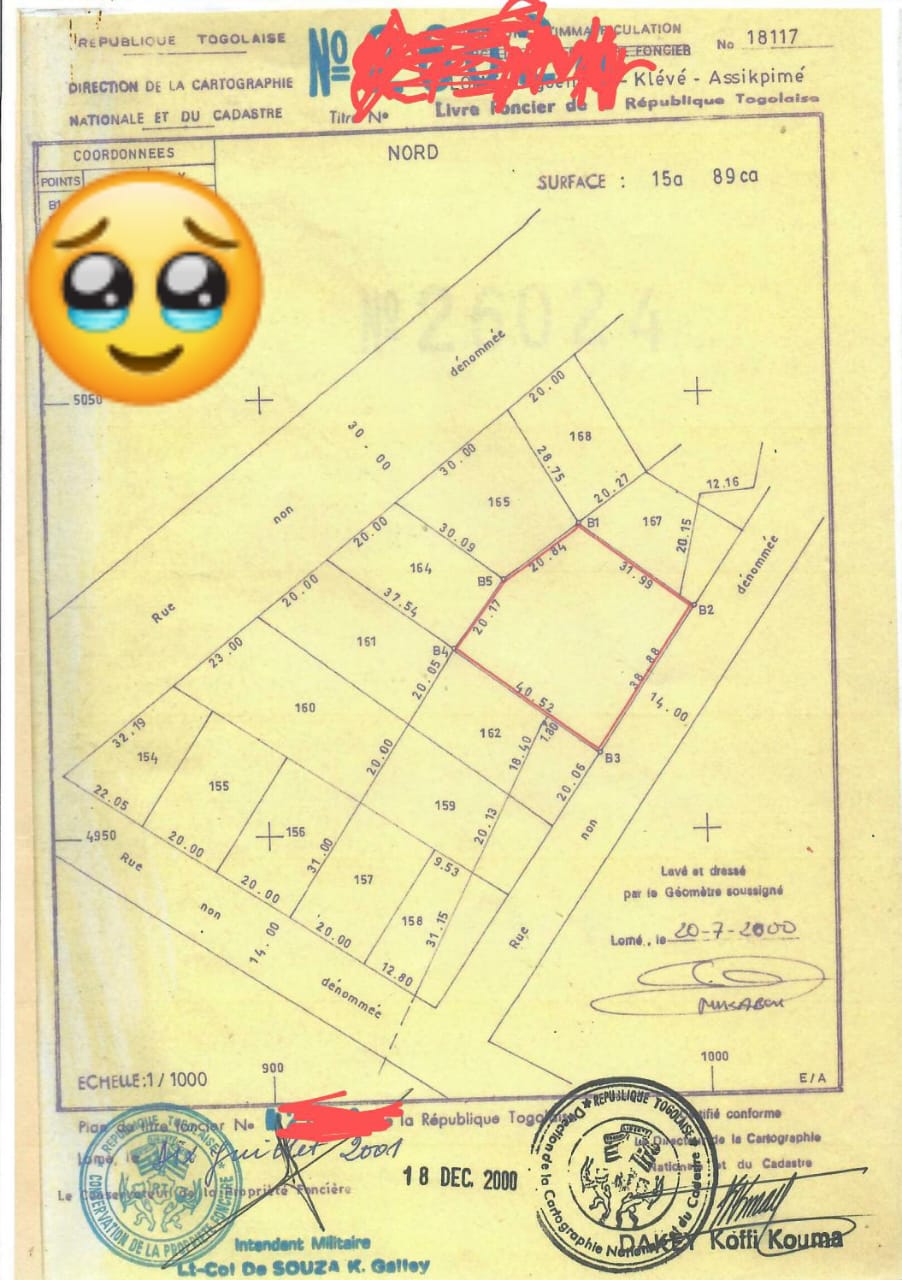 Terrain de 678 m² en vente à Agbalepedo – 65 millions FCFA