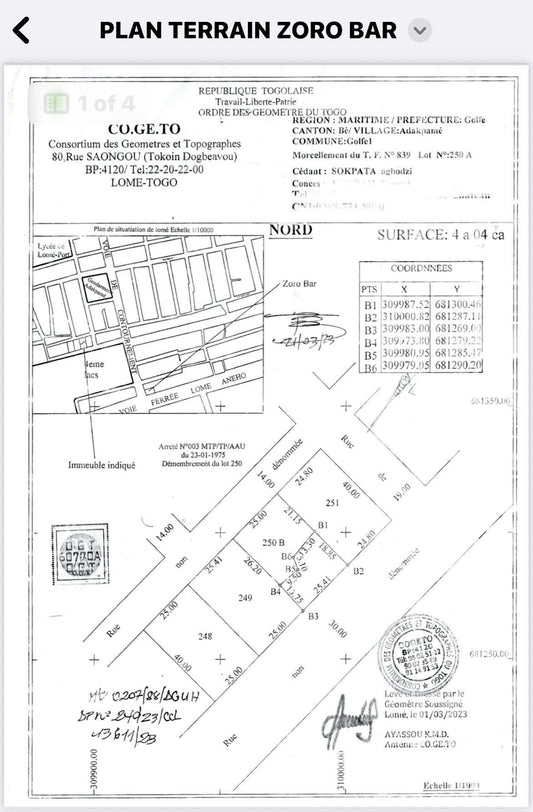 Terrain de 404 m² en vente en bordure du goudron à Zorro – 40 000 000 FCFA