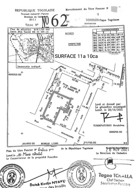 Terrain à vendre à Adétikopé – 25 Millions FCFA