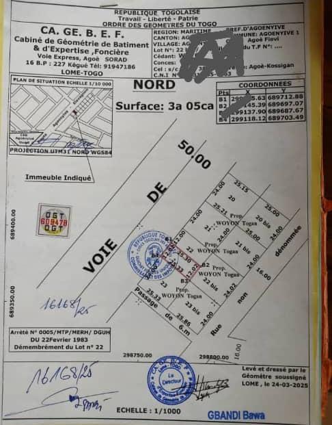 Maison de location à vendre à Agoè Koshigan – 48 Millions FCFA