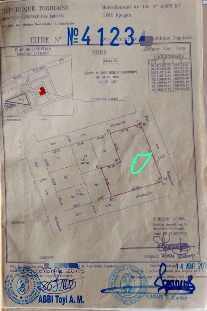 Terrain de 2400 m² en vente à Kpogan Agodeke – 25 millions FCFA le lot