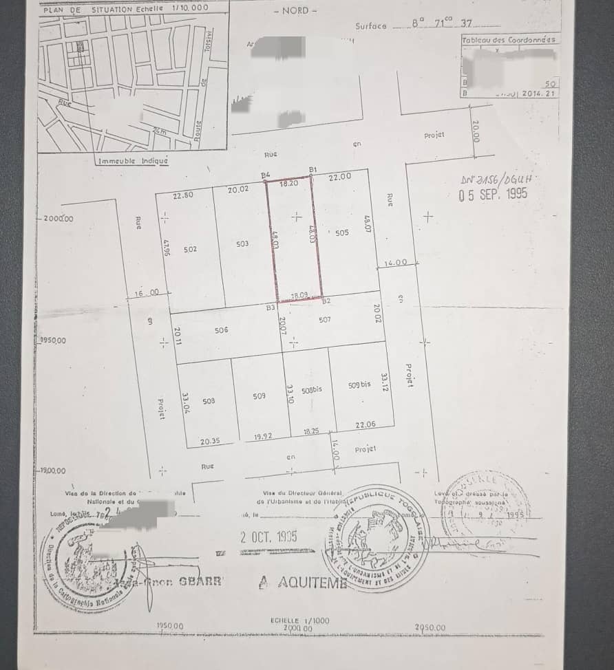 Terrain de 871 m² en vente à Totsi – 75 millions FCFA