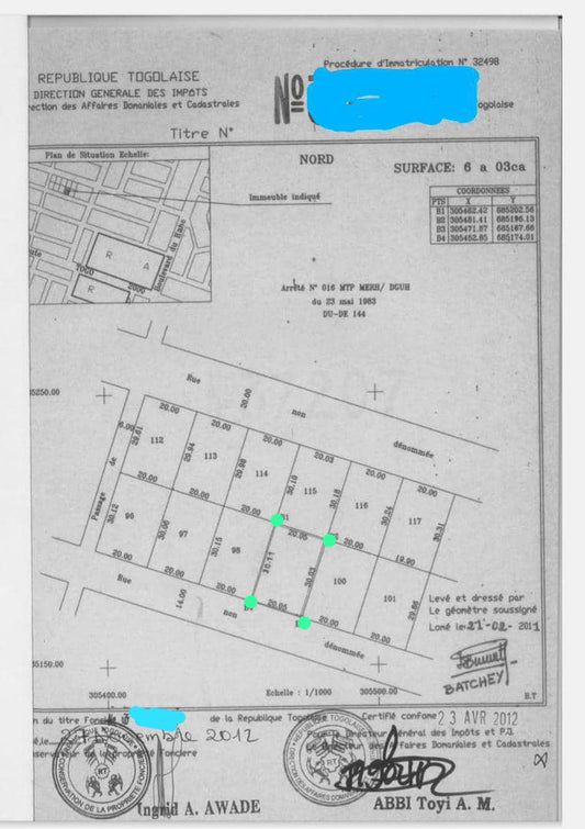 Terrain à vendre à Kégué – 63 Millions FCFA