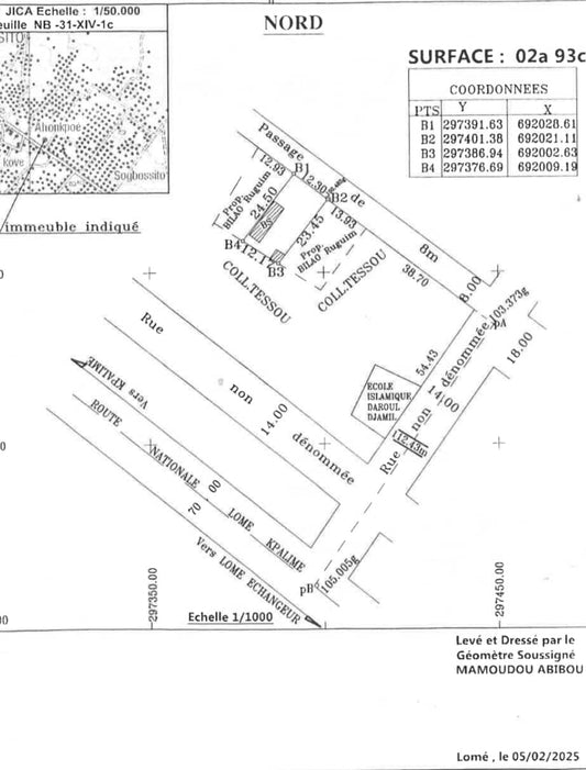 Terrain demi lot en vente à Agoè Sogbossito – 20 millions FCFA