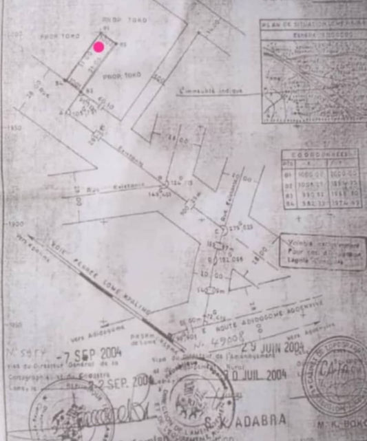 Terrain de 311 m² en vente à Amandahome – 20 millions FCFA