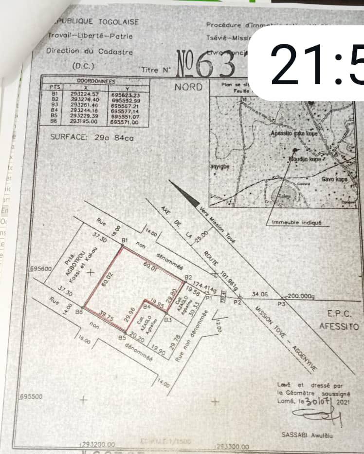Terrain de 5 lots en vente à Apessito – 15 millions FCFA le lot